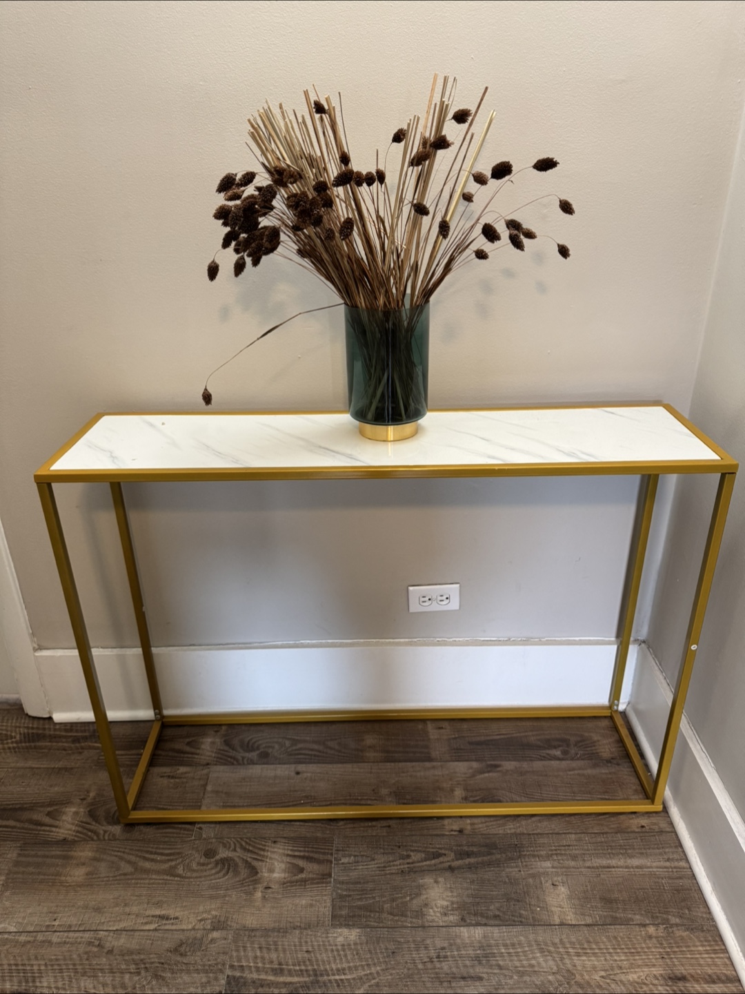 White and gold Console Table