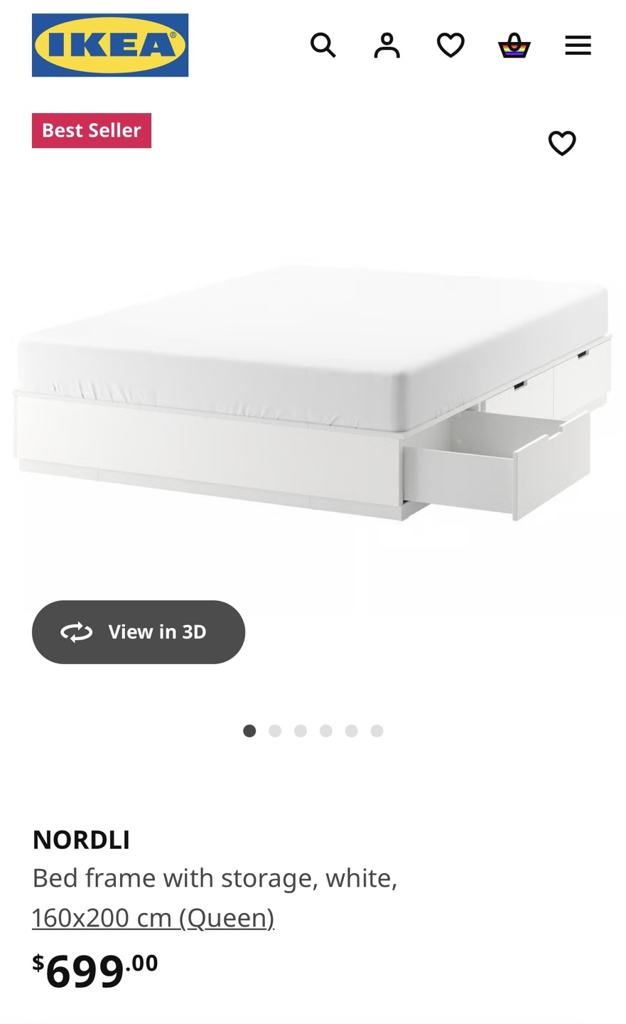 IKEA NORDLI Bed Frame with Storage - Queen - photo 3