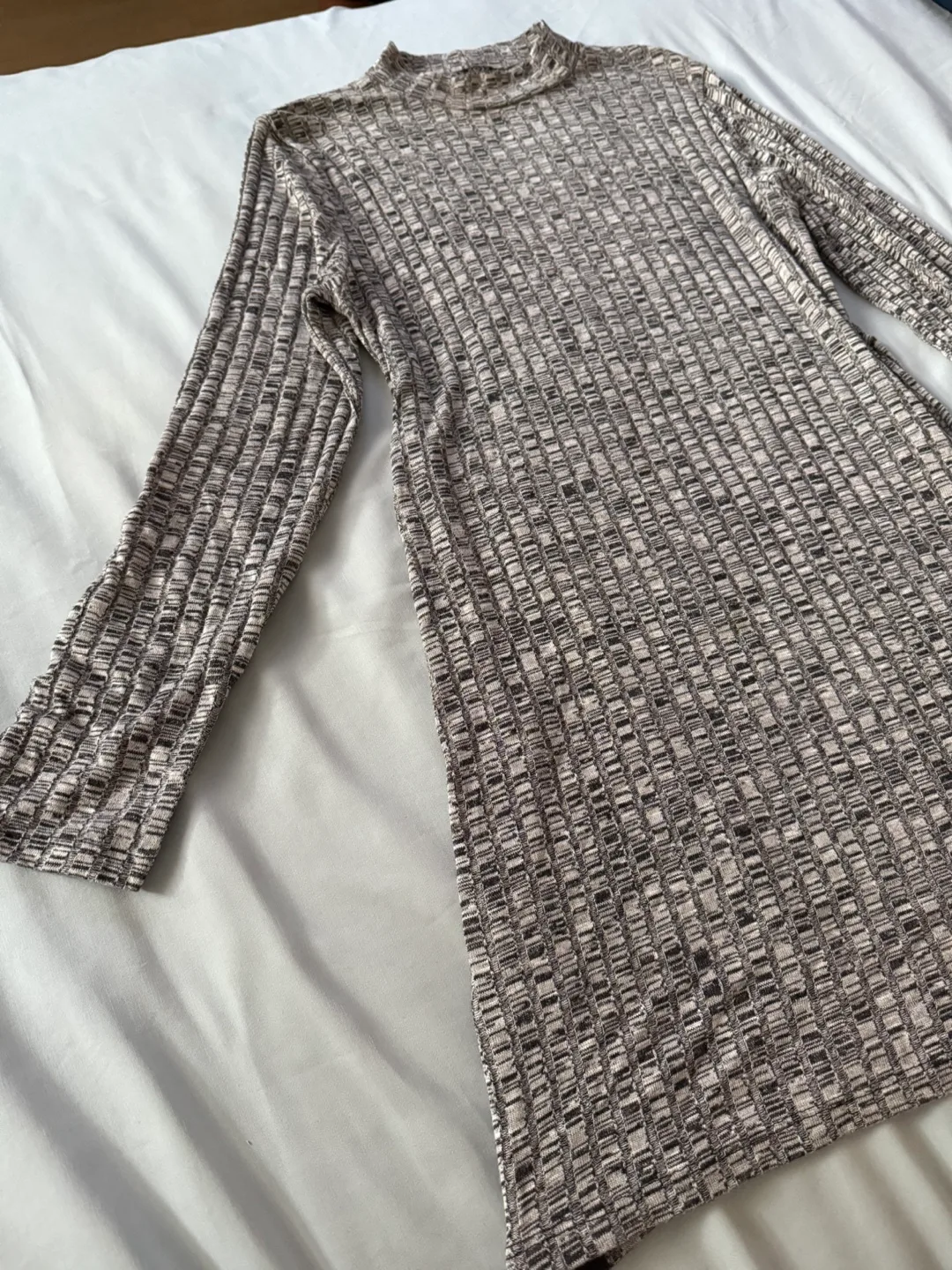 Grey, Light Long Sleeve High Neck Dress/Long Top image indicator(6)