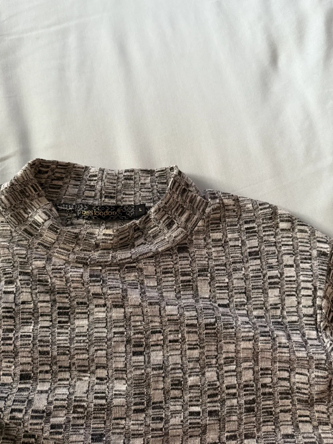 Grey, Light Long Sleeve High Neck Dress/Long Top image indicator(5)