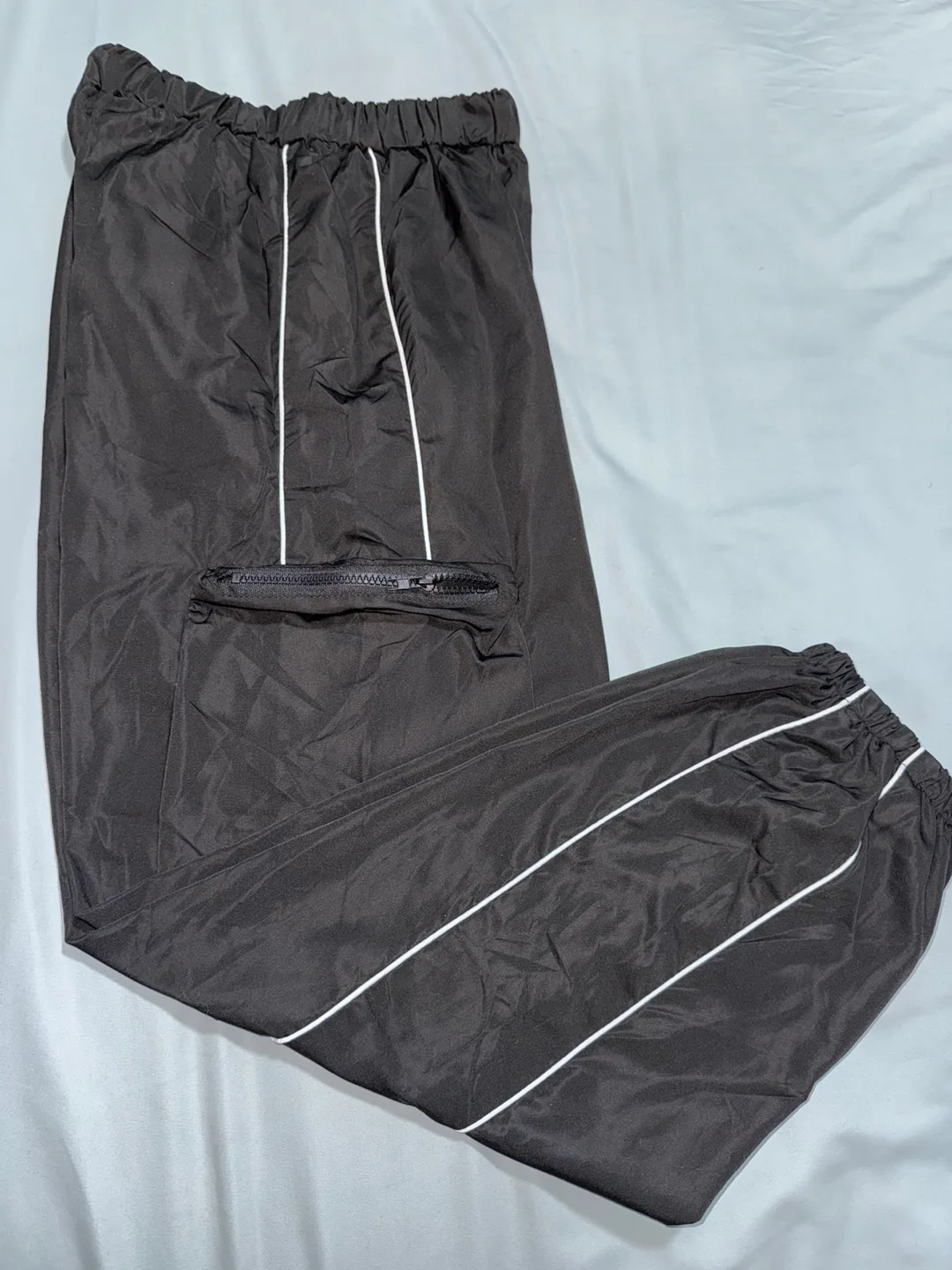 Black Lightweight Cargo Pants with White Accents image indicator(2)