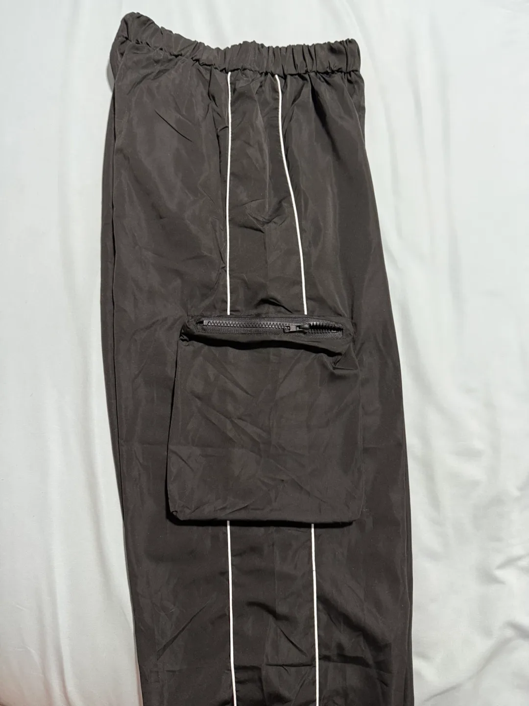 Black Lightweight Cargo Pants with White Accents image indicator(3)