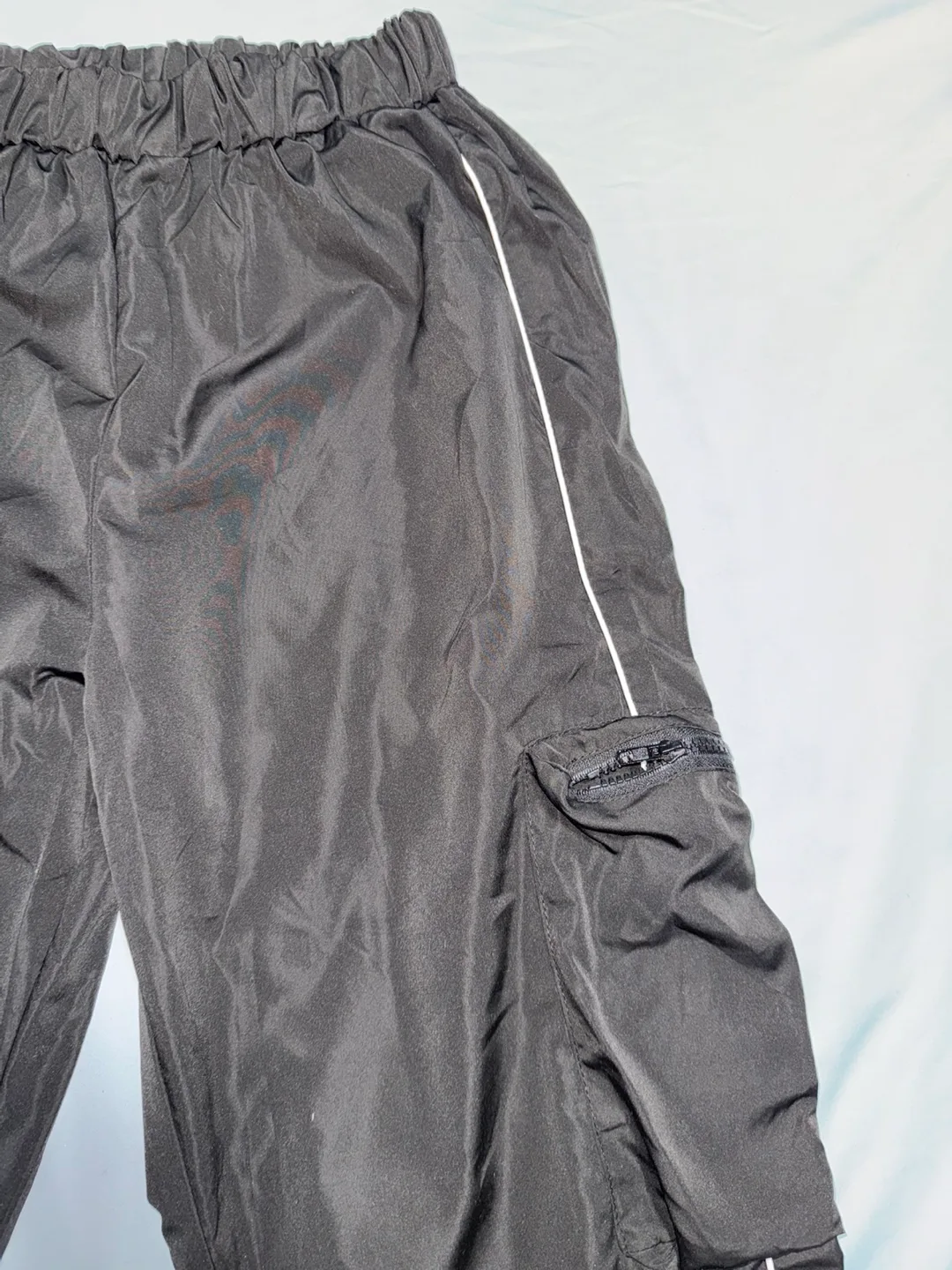 Black Lightweight Cargo Pants with White Accents image indicator(4)