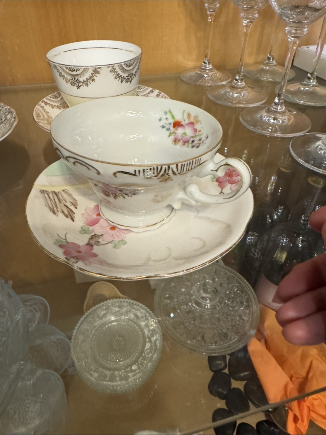 Hand painted made in Japan Vintage Tea Cup and Saucer Set - photo 2