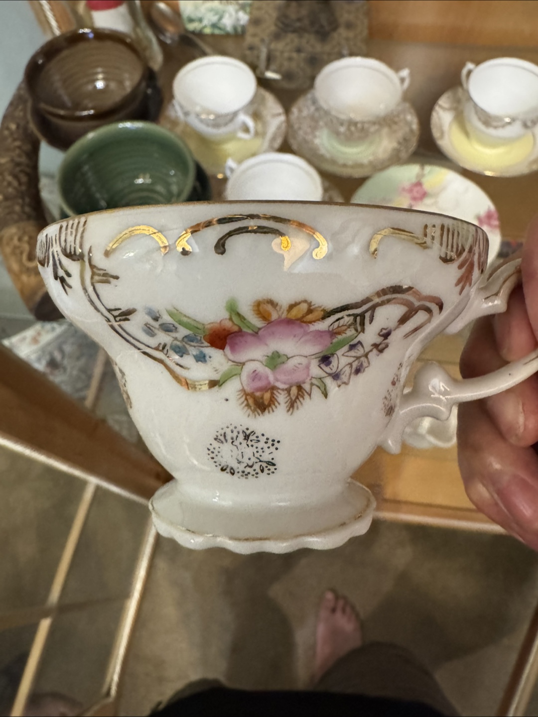 Hand painted made in Japan Vintage Tea Cup and Saucer Set - photo 3