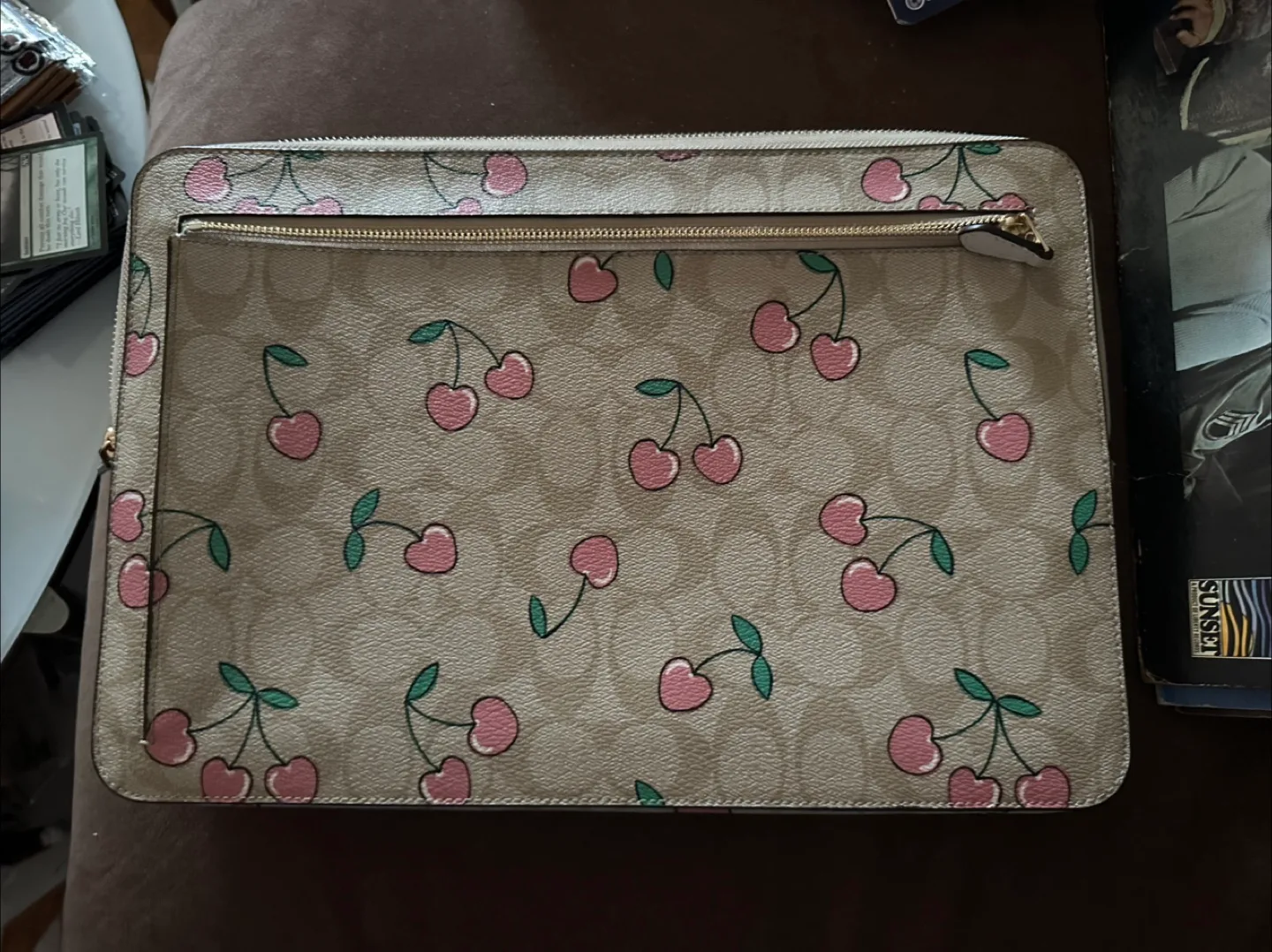 Coach Cherry Print Zip Clutch image indicator(5)