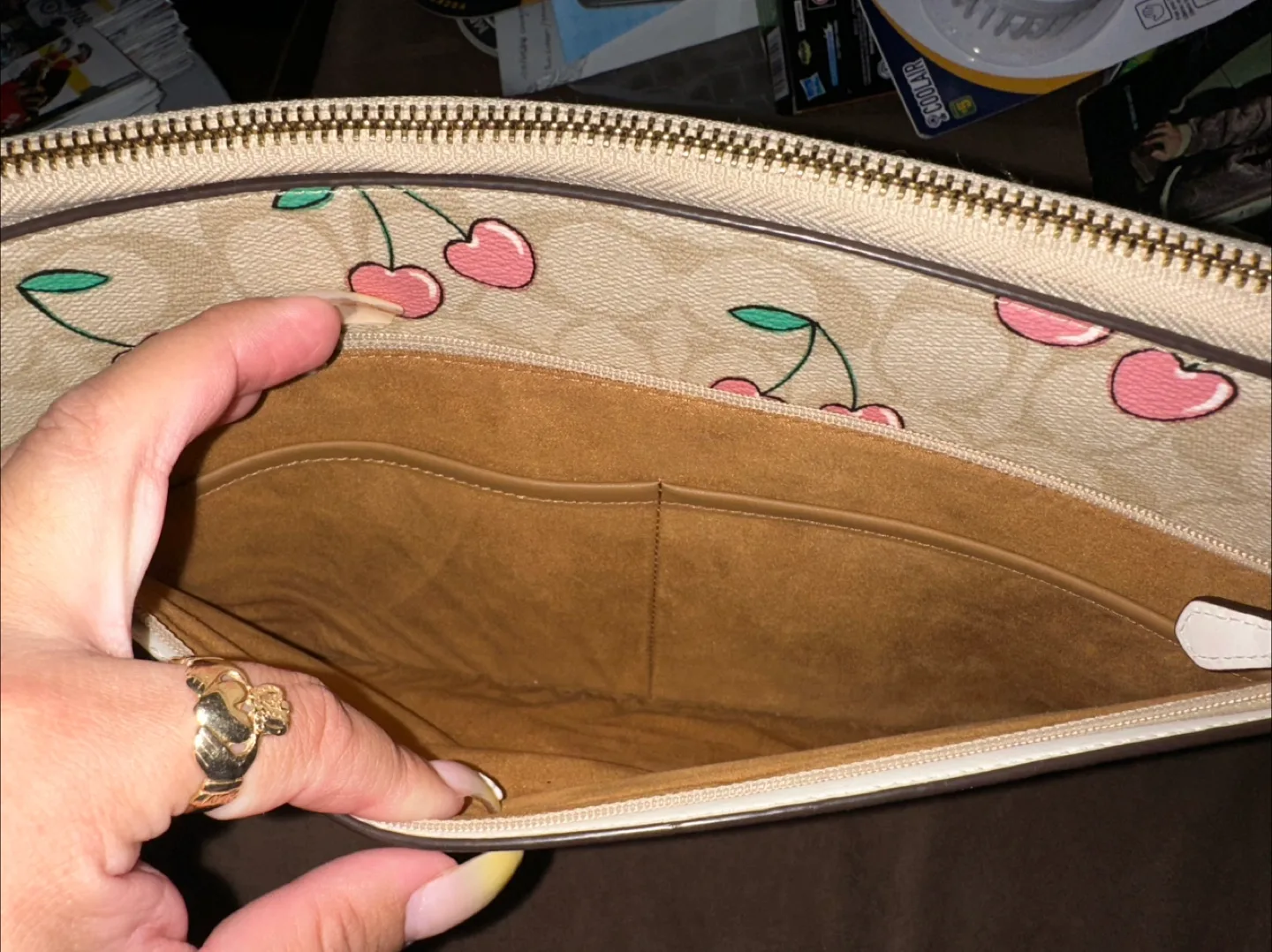 Coach Cherry Print Zip Clutch image indicator(2)