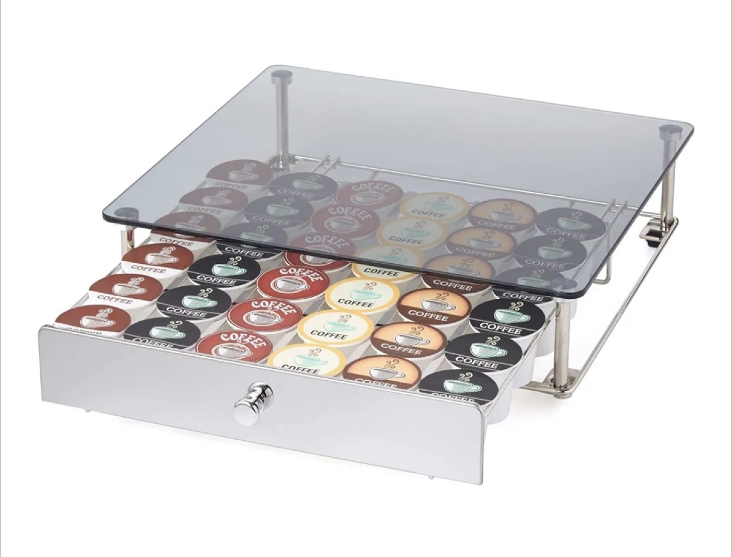 Nifty Solutions Glass Top Drawer for Keurig 2.0