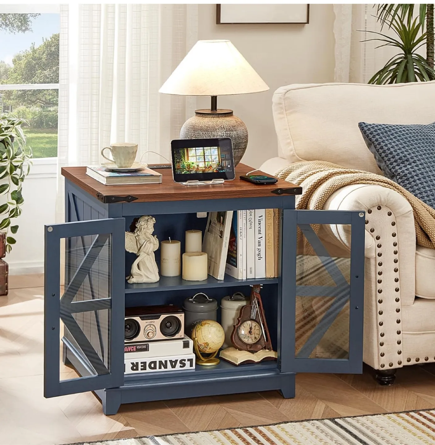 Blue Wooden Side Table image indicator(4)