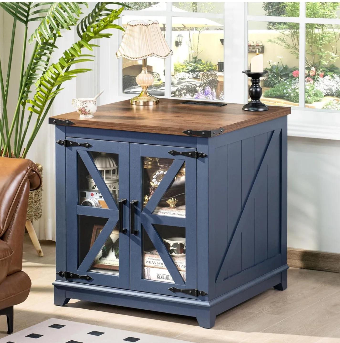 Blue Wooden Side Table thumbnail