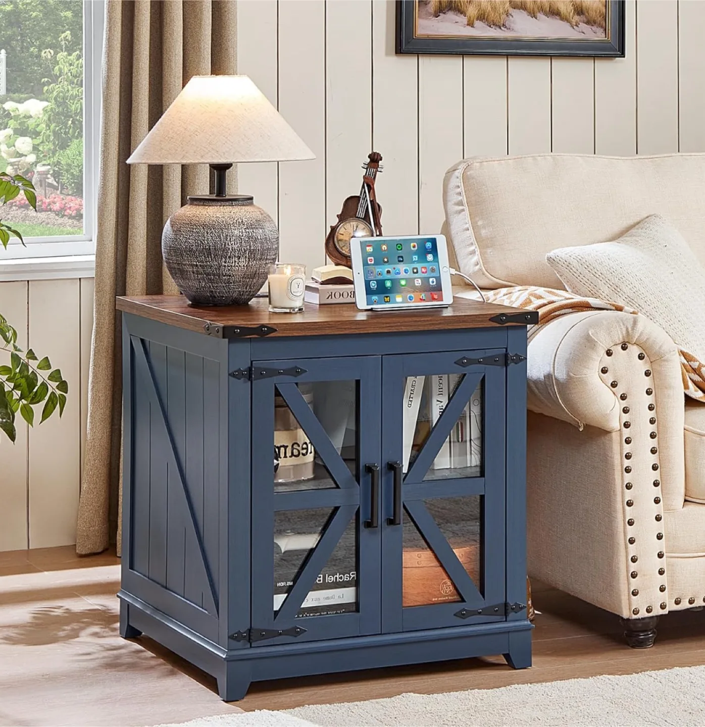 Blue Wooden Side Table image indicator(3)