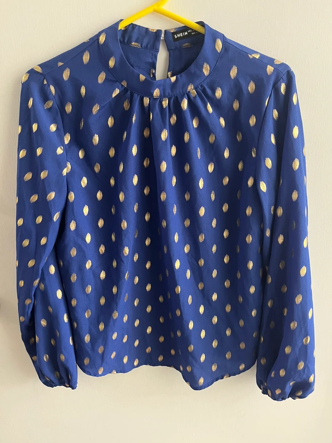 Blue Top with Gold Print thumbnail