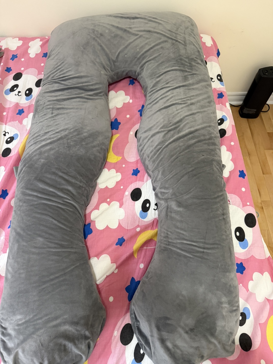 Grey U-Shaped Body Pillow