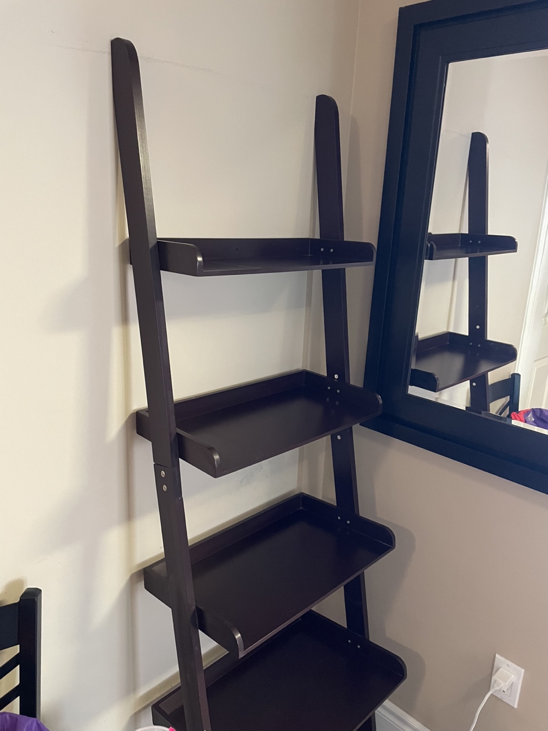 Dark Brown Ladder Shelf - $30 - photo 2