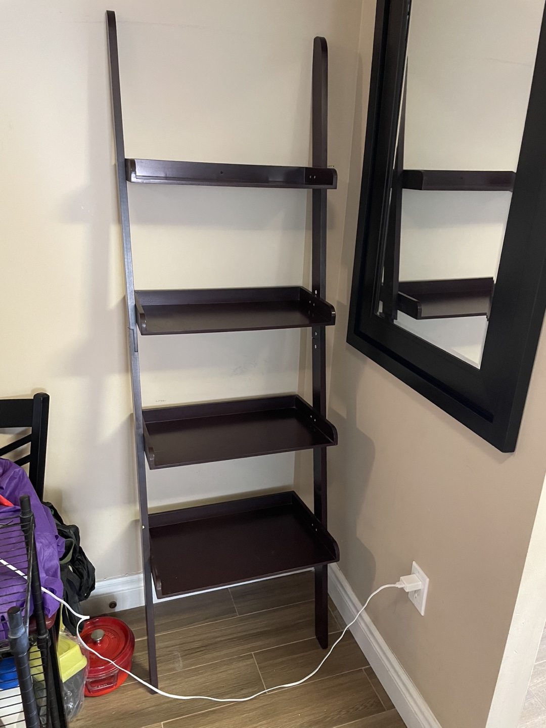 Dark Brown Ladder Shelf - $30 - photo 3