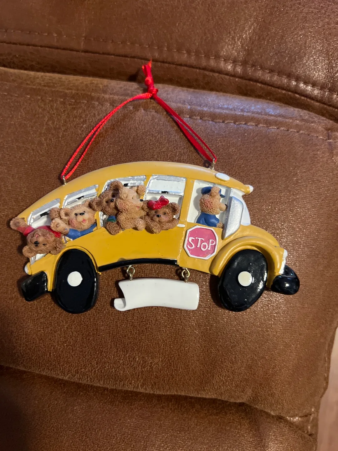 Adorable Bear School Bus Ornament thumbnail