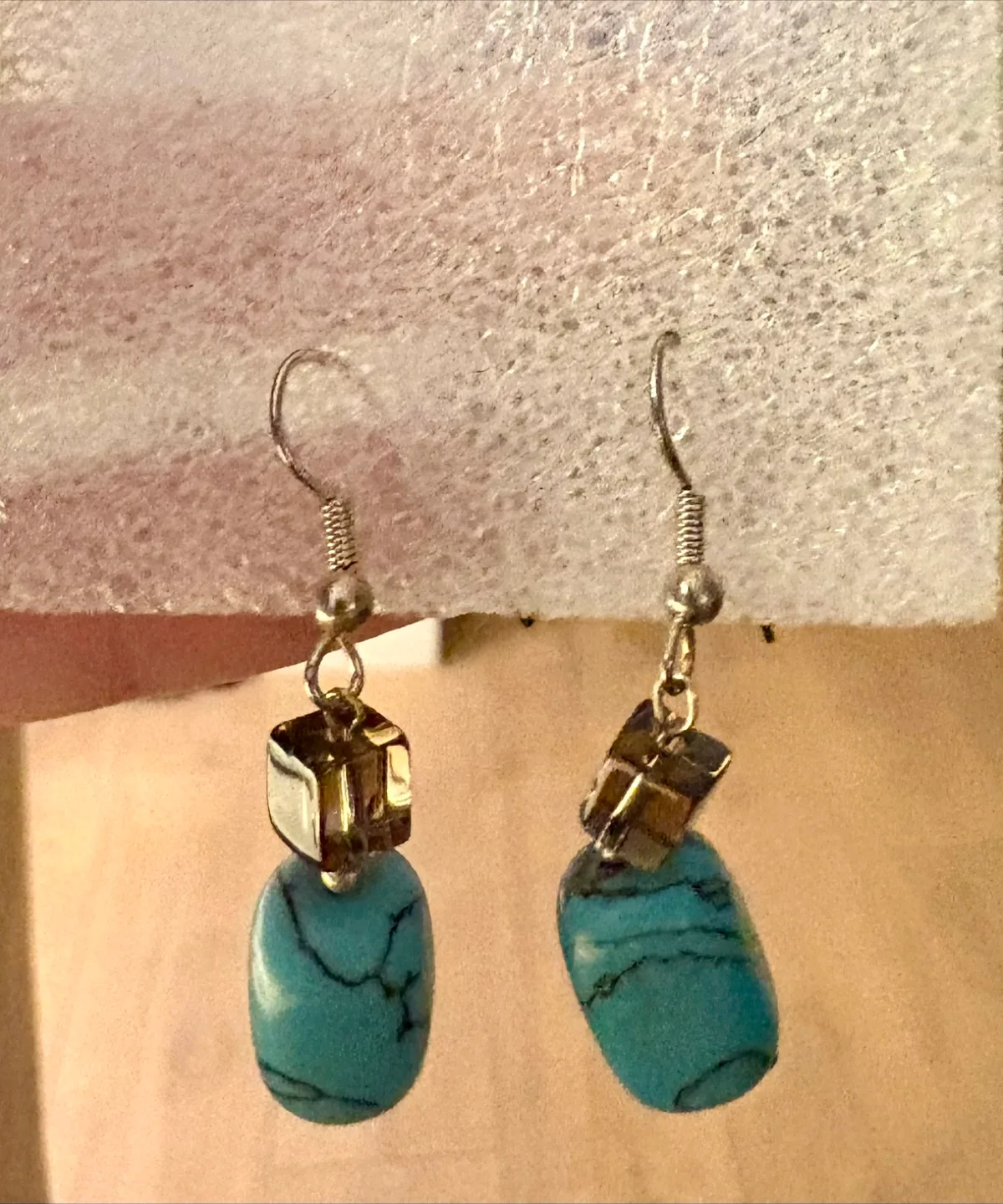 Teal Stone Drop Earrings thumbnail
