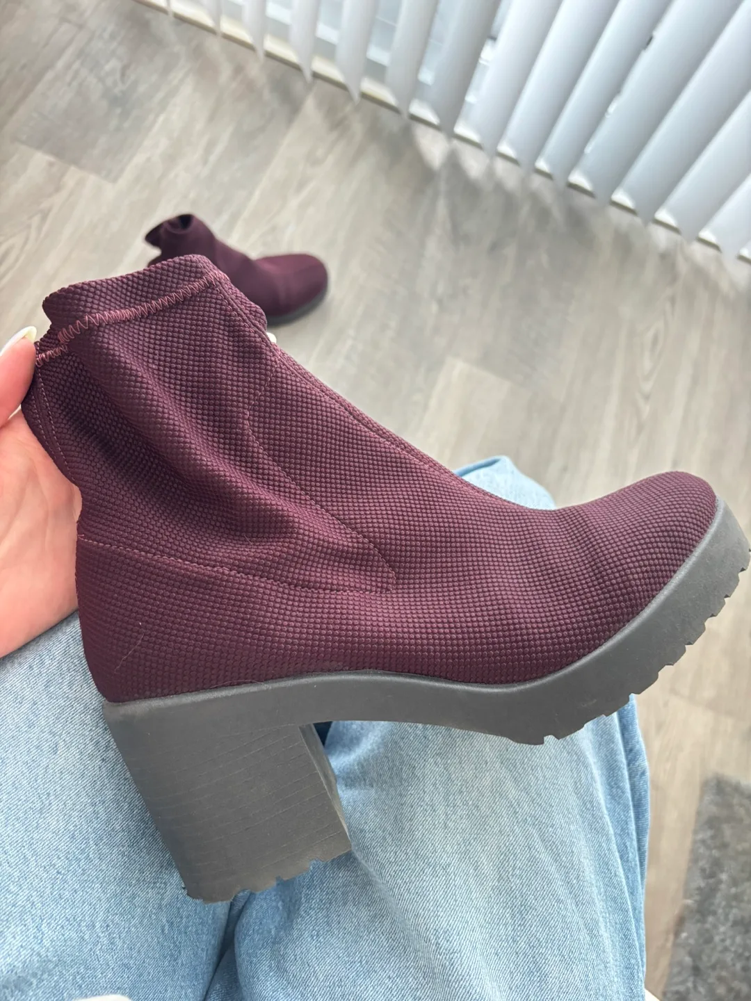 Burgundy Booties - Size 42 - size 10-10.5 thumbnail