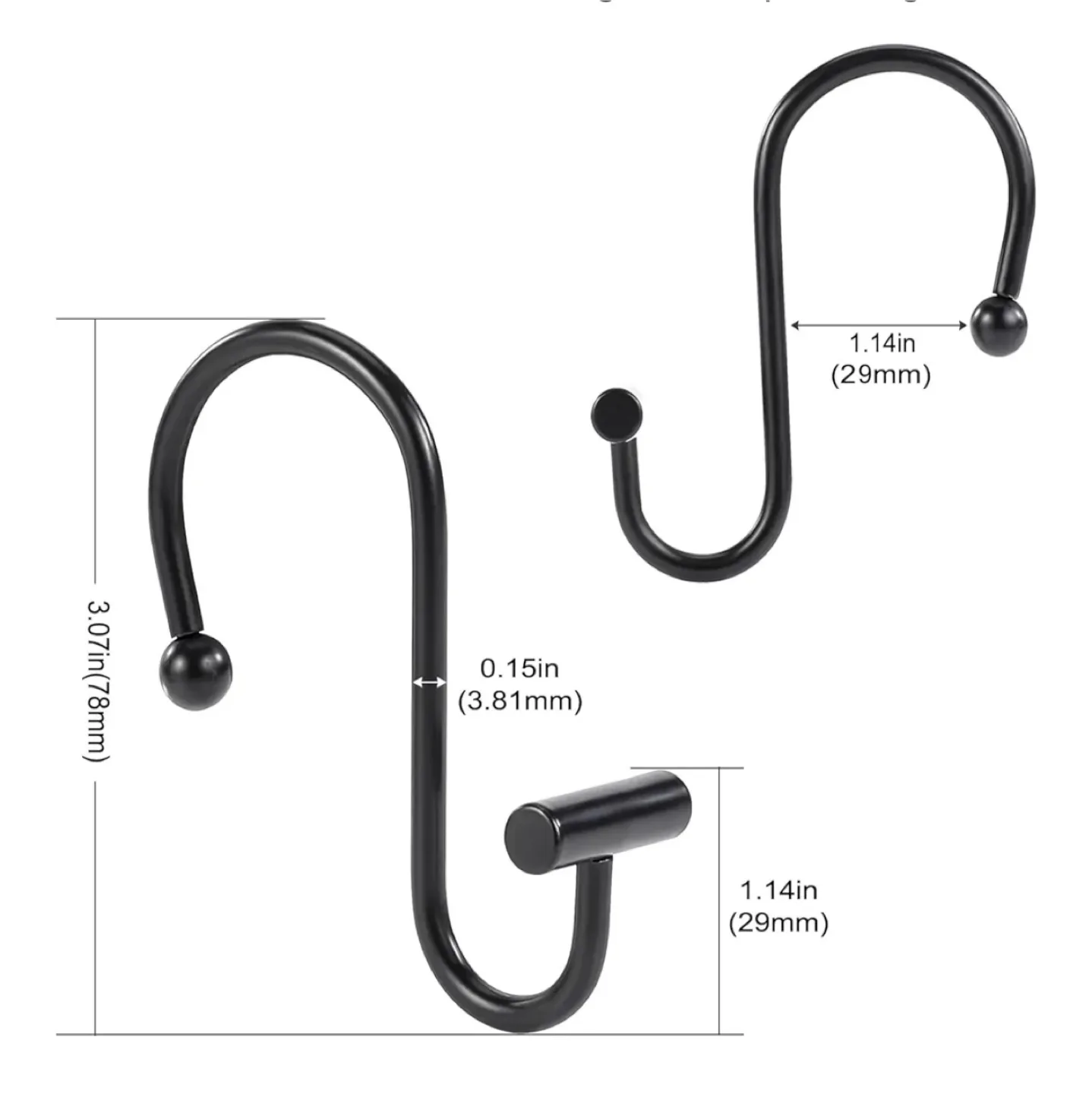 PREMIUM METAL SHOWER CURTAIN HOOKS image indicator(2)