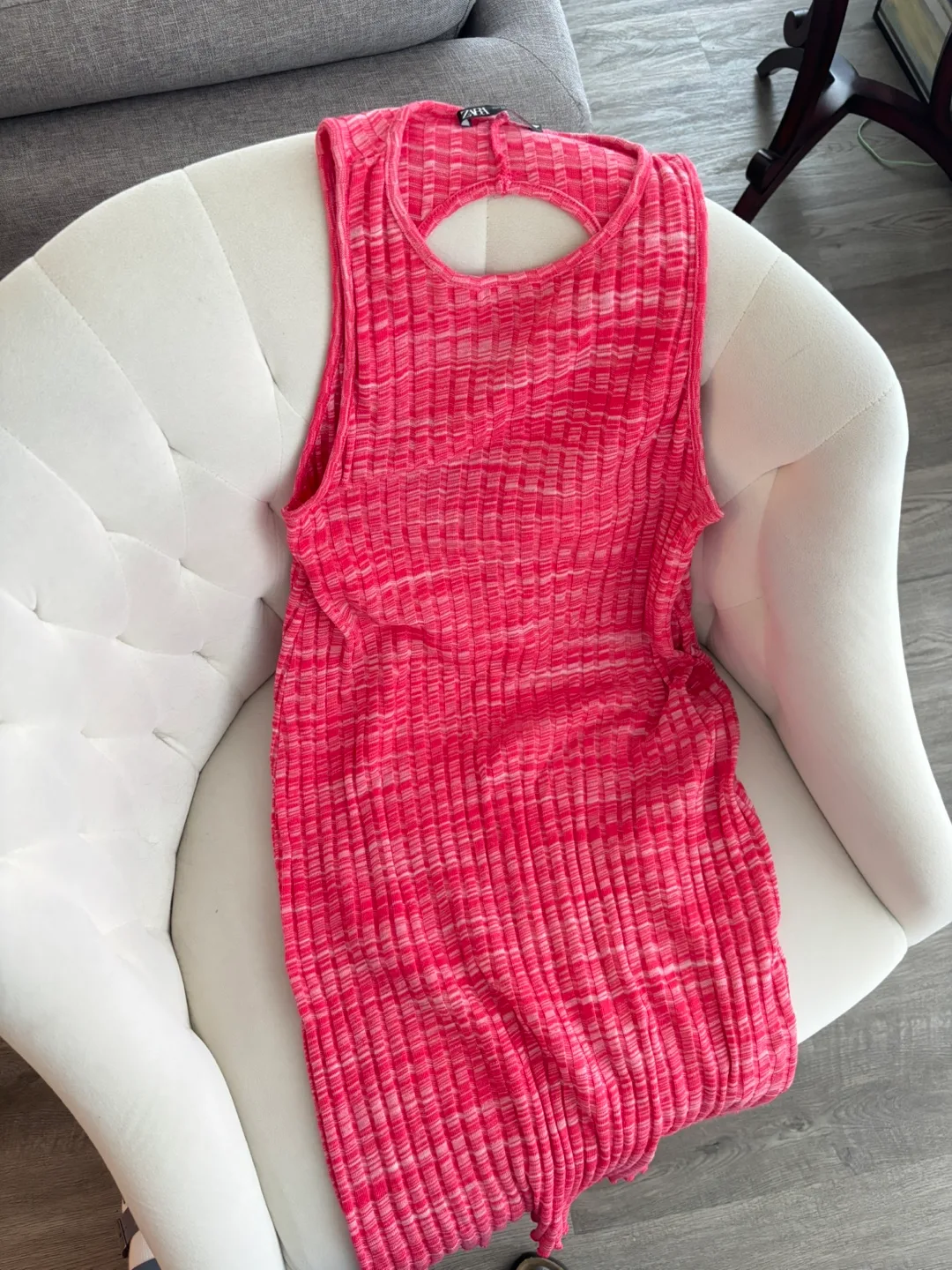 Zara Pink Ribbed Dress thumbnail