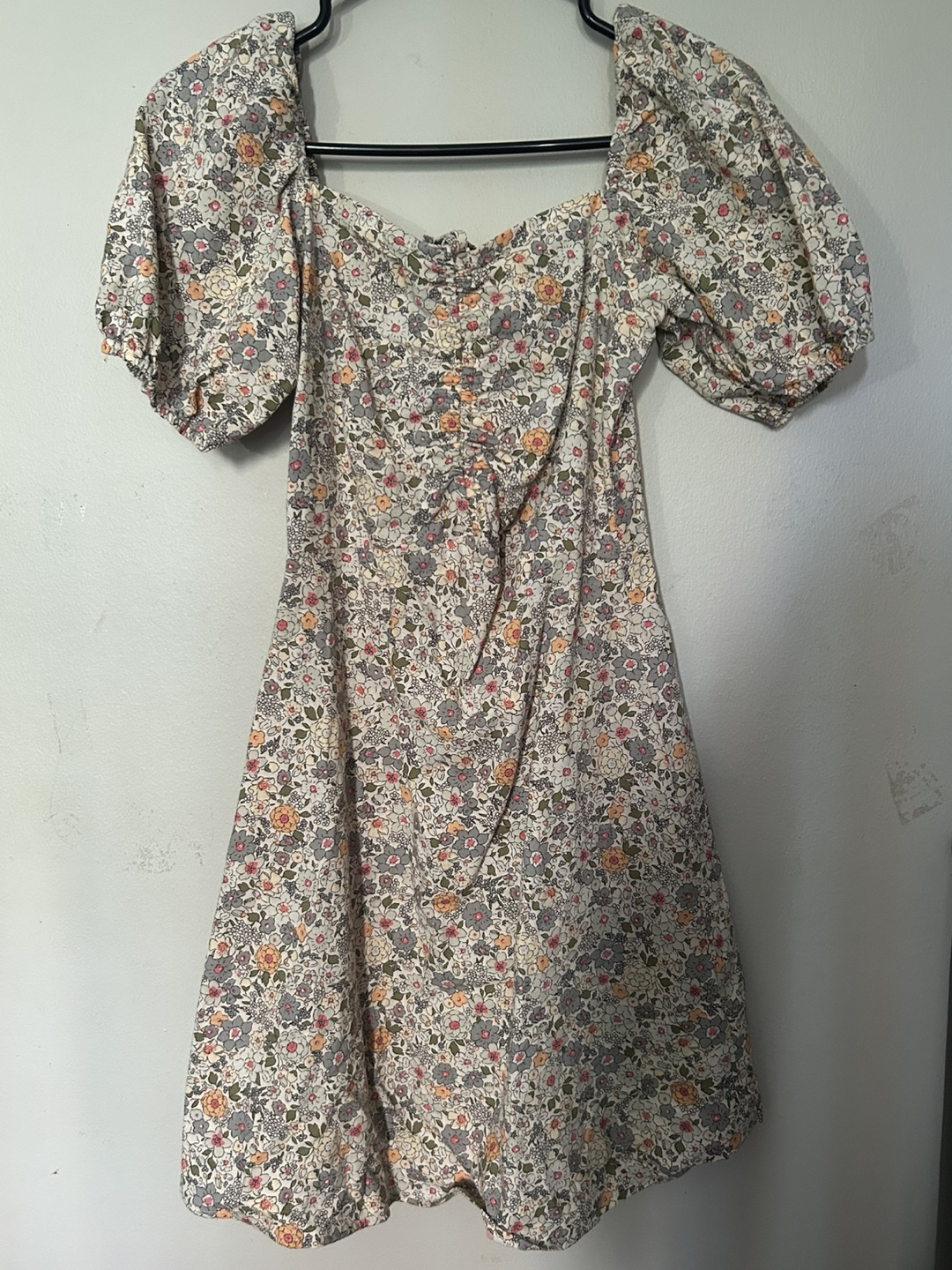 H&M Floral dress with puff sleeves