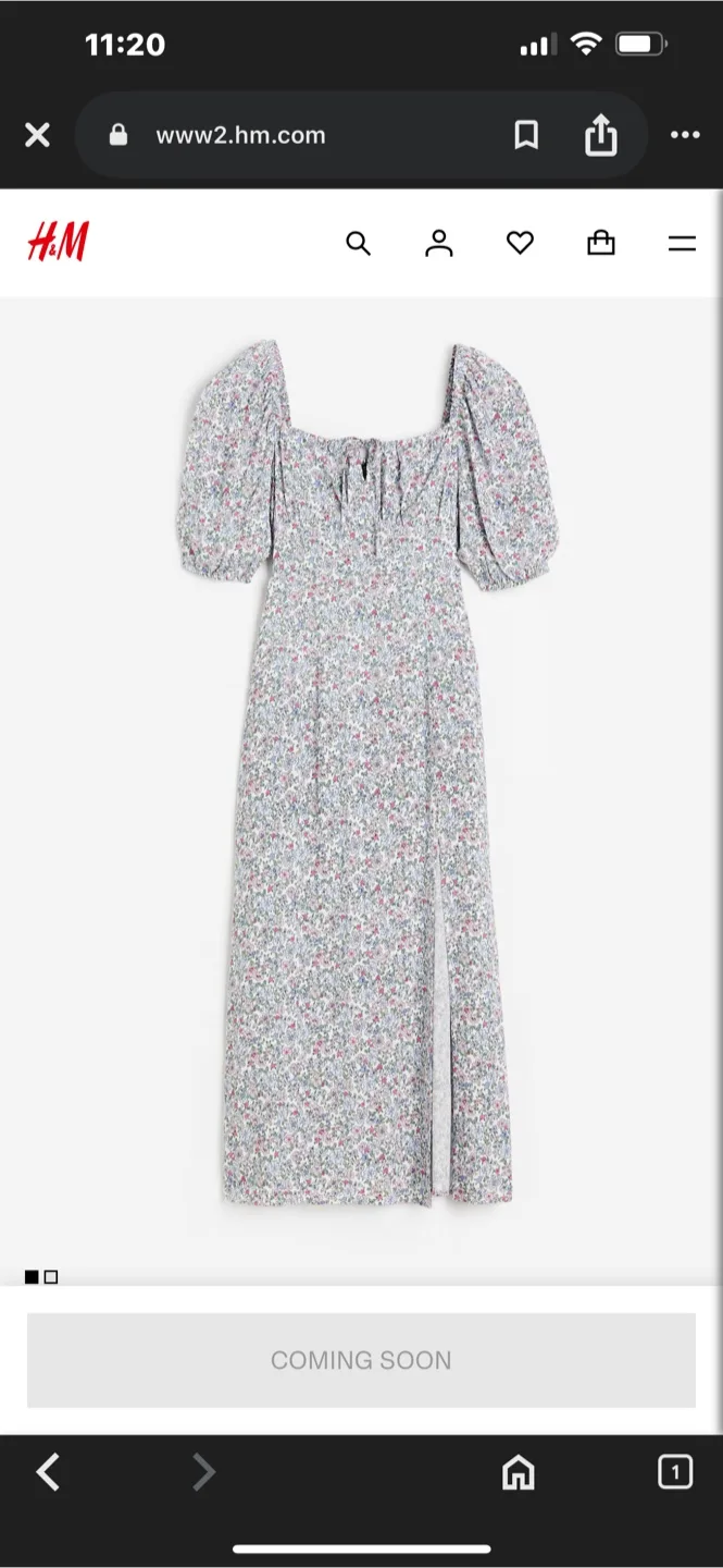 H&M Floral dress with puff sleeves image indicator(3)