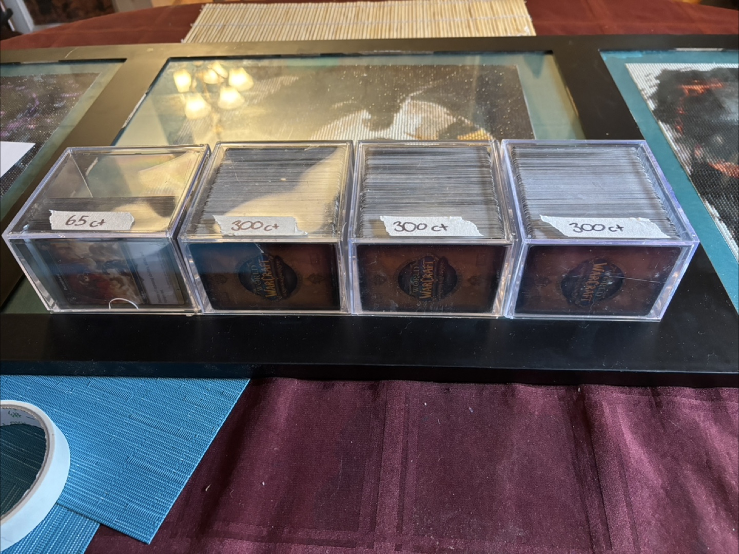 World of Warcraft Card Collection with Display Case