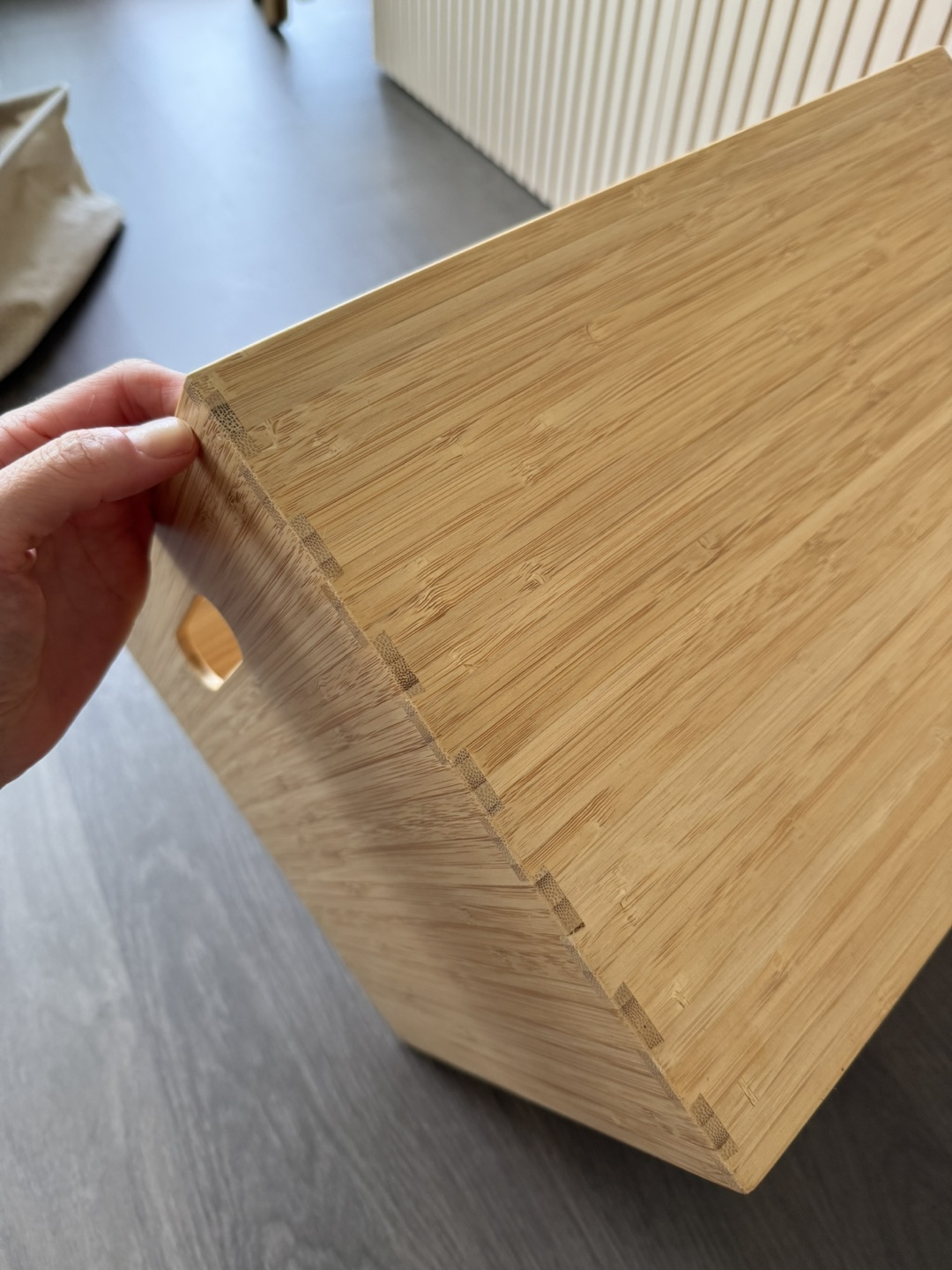 Muji stackable Bamboo Storage Box with Handle - photo 3