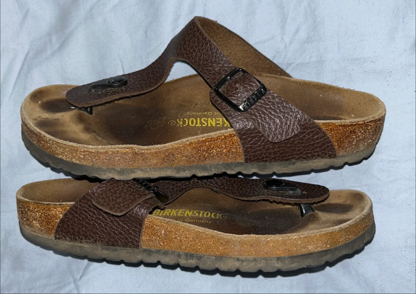 Birkenstock Brown Leather Thong Sandals - Size 38 image indicator(2)