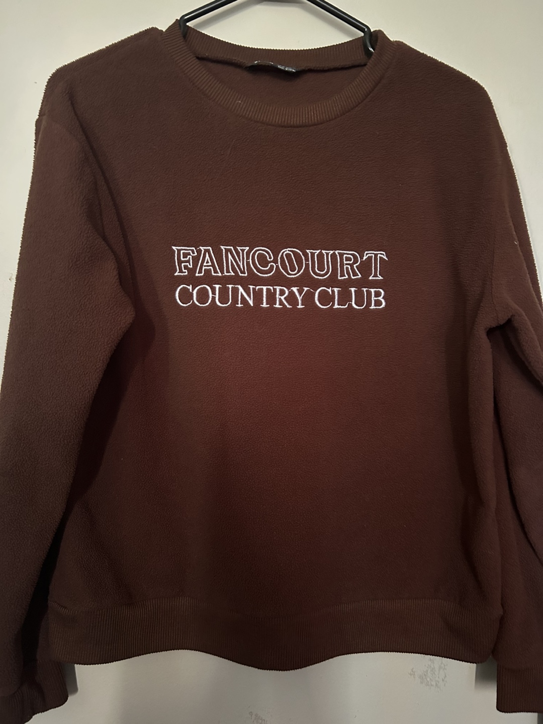 Brown Sweatshirt with Embroidered Text