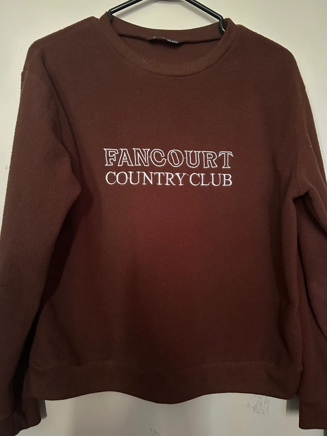 Brown Sweatshirt with Embroidered Text thumbnail