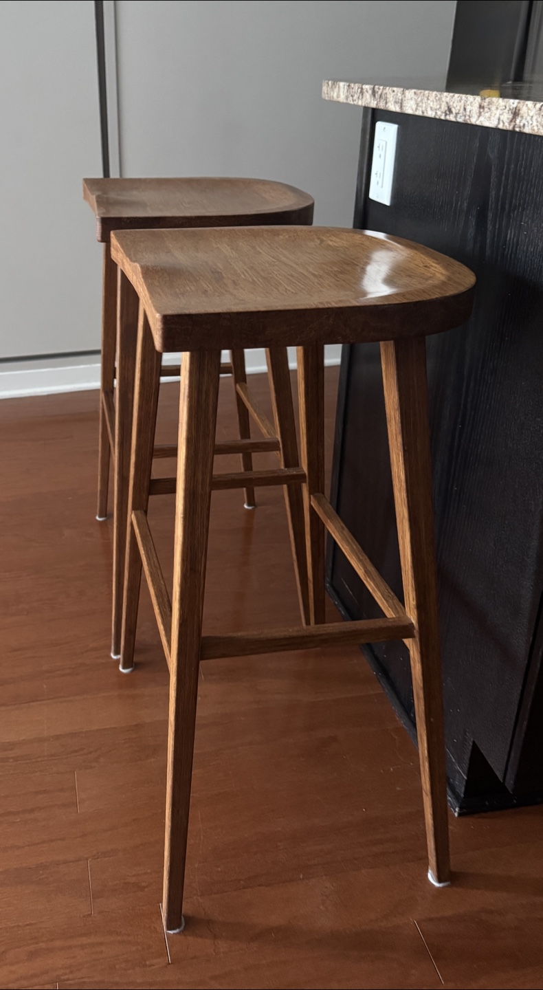 Solid Wood Bar Stools – Set of 2 for $140 - photo 4