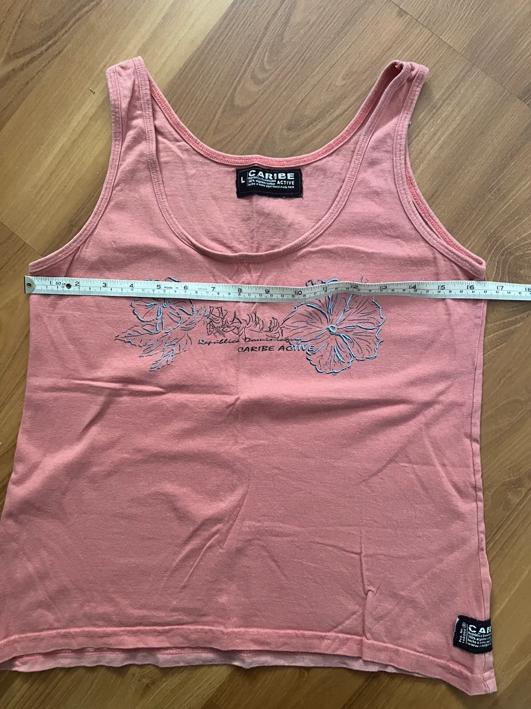 Pink Tank Top with Floral Detail - Size L image indicator(4)