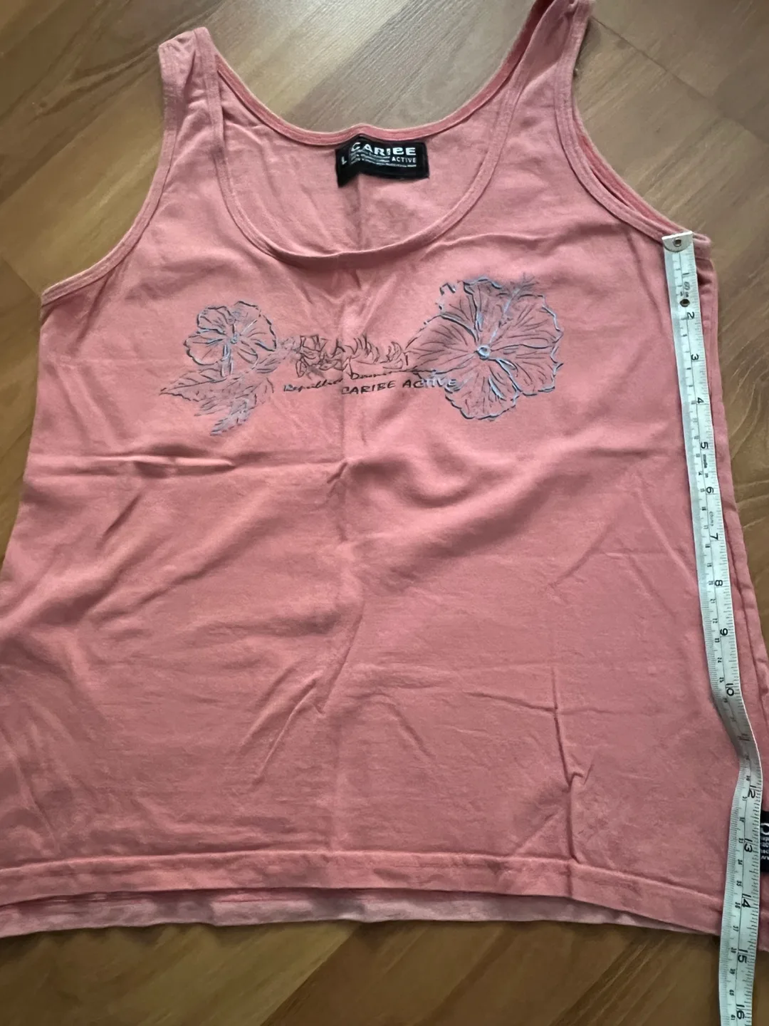 Pink Tank Top with Floral Detail - Size L image indicator(6)
