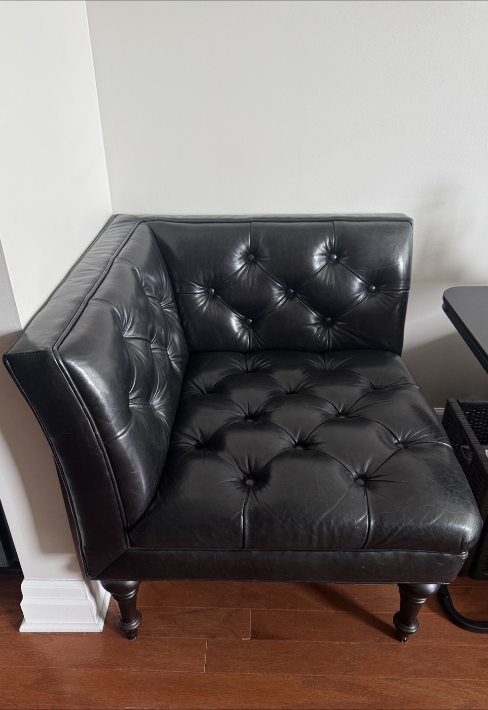 Black Leather Corner Sectional