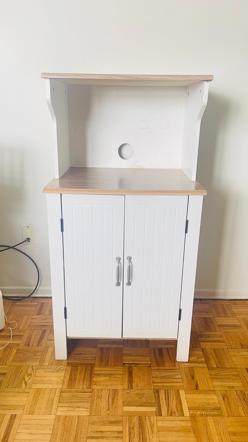 White and Wood Cabinet with Hutch - photo 3