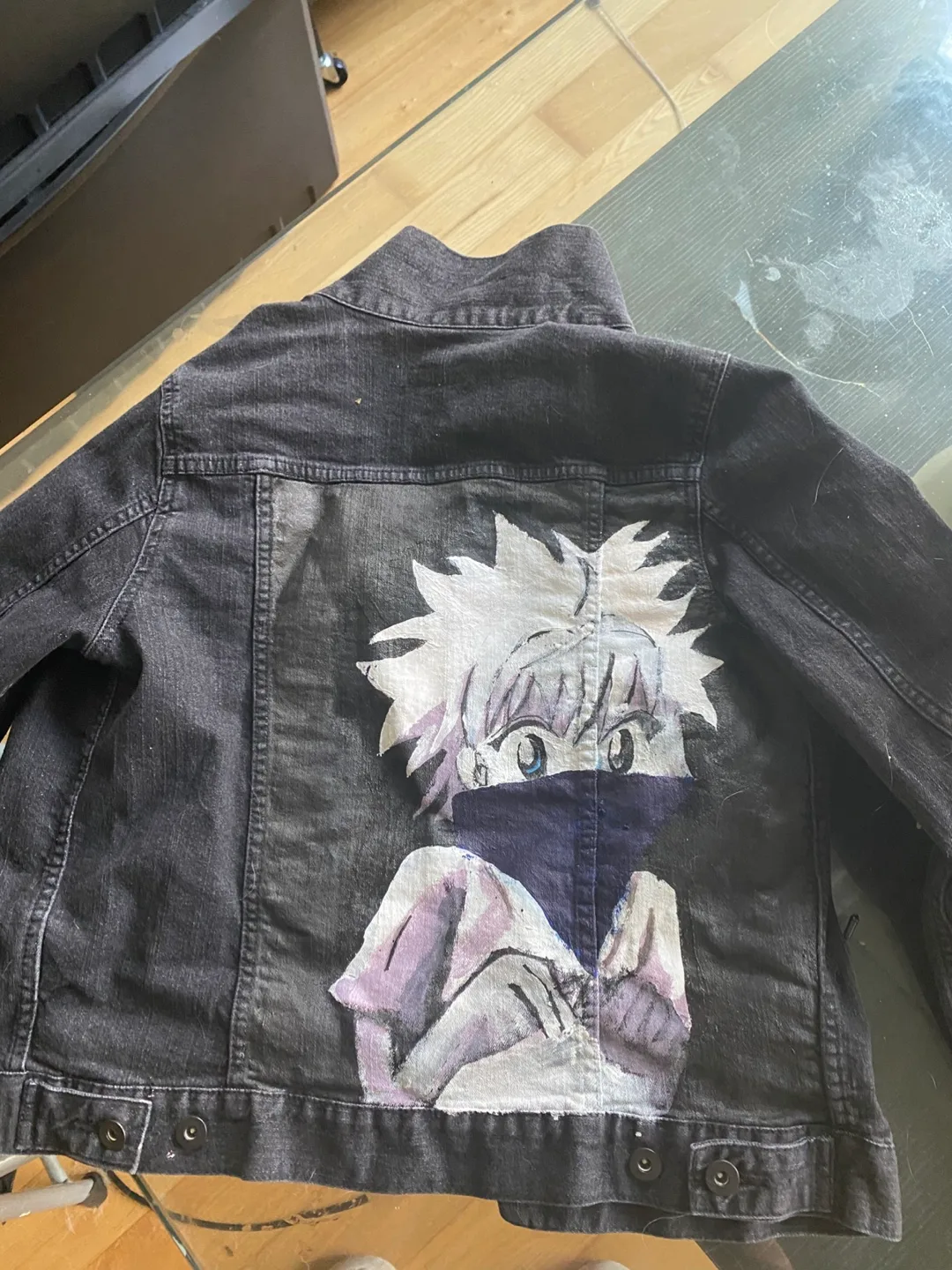 XS Custom Painted Killua Denim Jacket from Uniqlo pop-up thumbnail