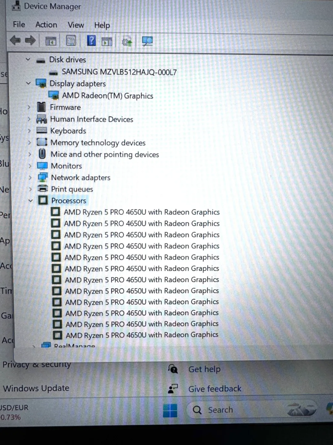 Lenovo T14 Ryzen 6 Core Win 11 Fast Laptops image indicator(7)