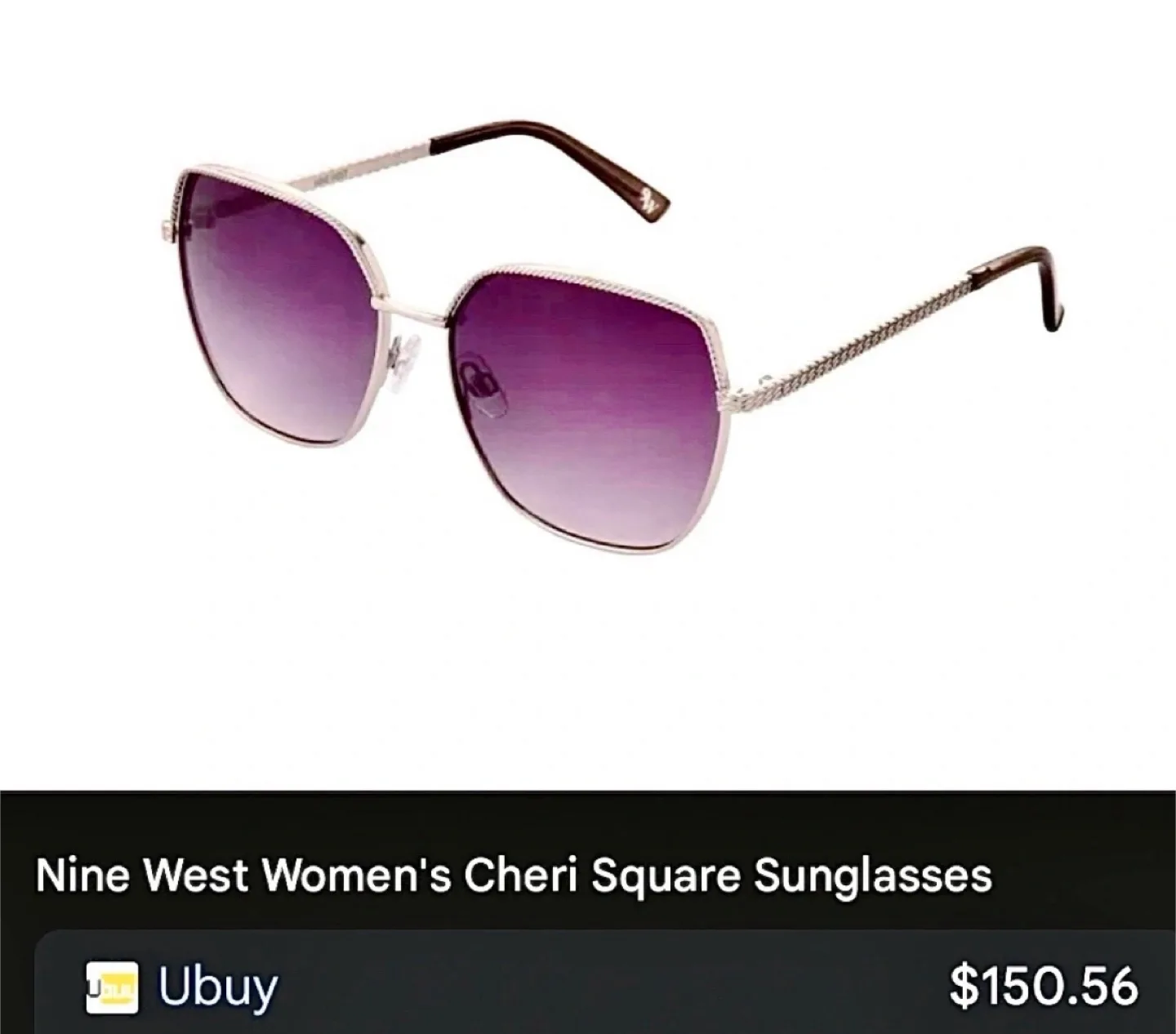 🍓BRAND NEW! REG $150 Nine West Cheri Silver Glam sunglasses image indicator(2)