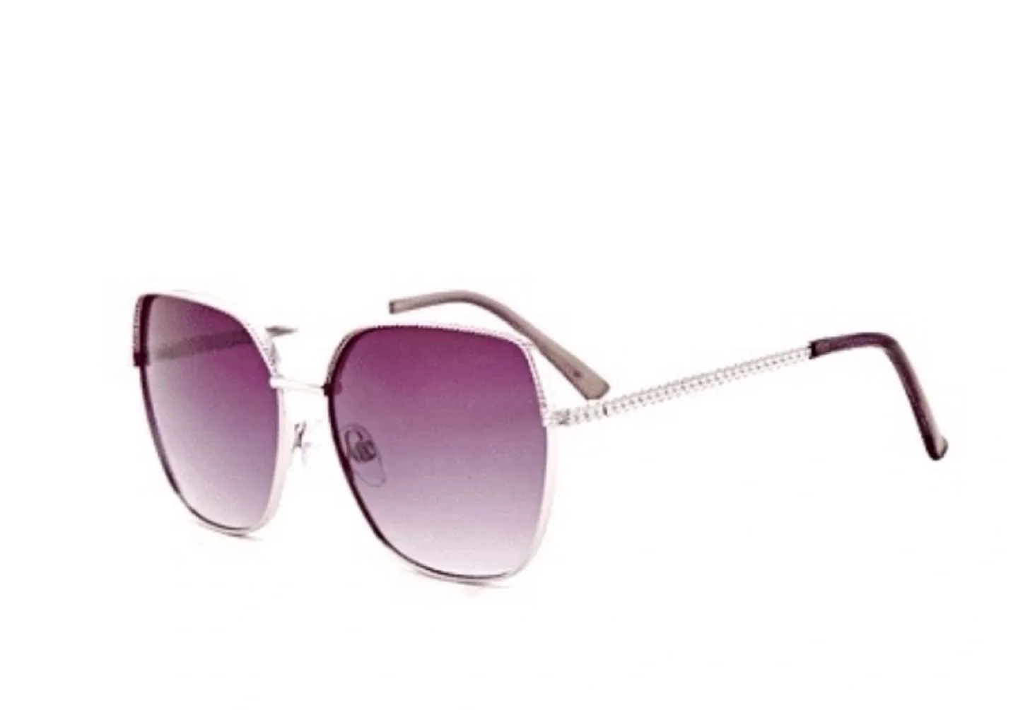 🍓BRAND NEW! REG $150 Nine West Cheri Silver Glam sunglasses image indicator(4)