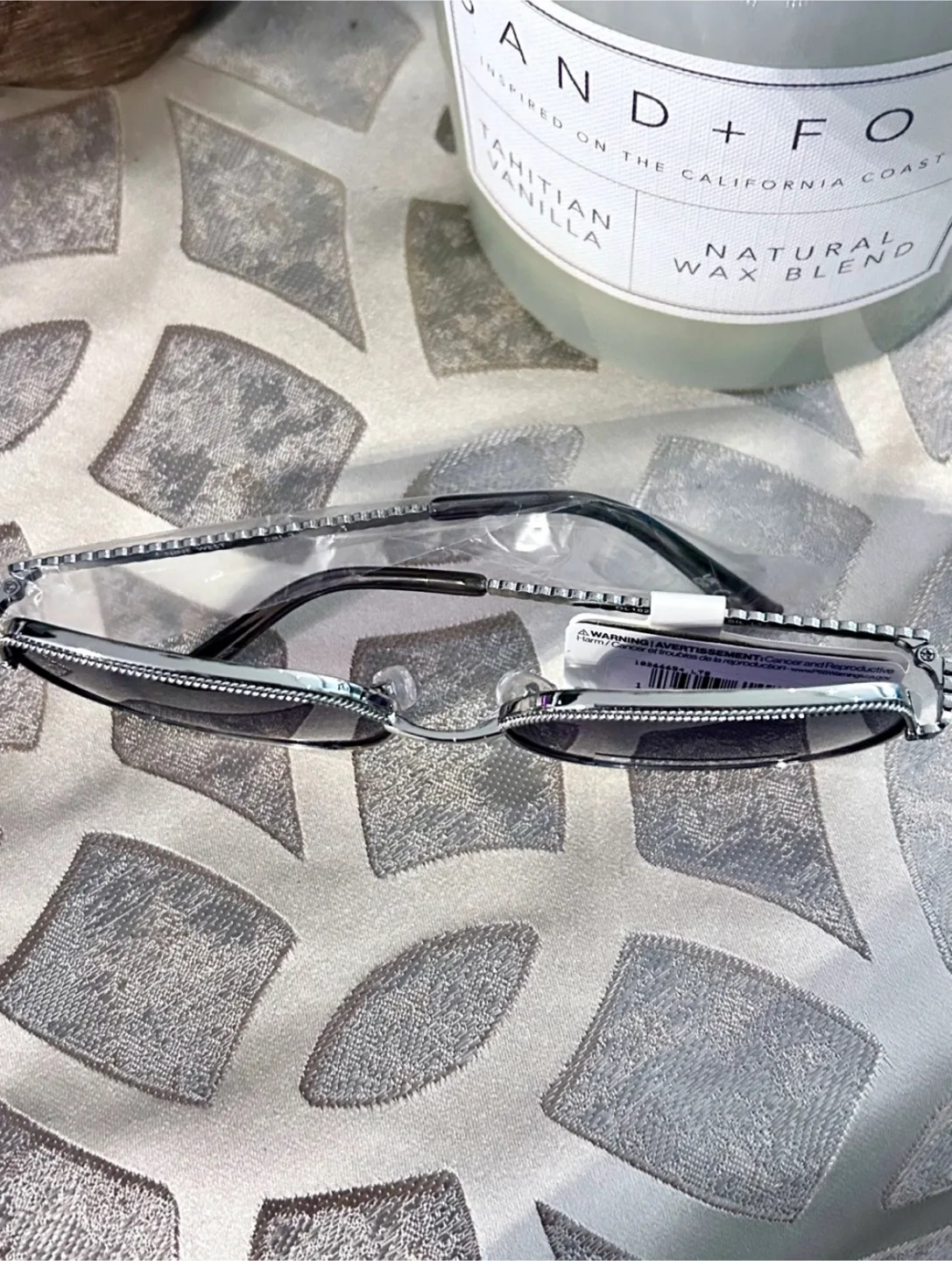 🍓BRAND NEW! REG $150 Nine West Cheri Silver Glam sunglasses image indicator(3)