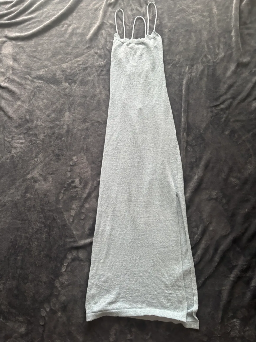 Baby blue backless summer dress thumbnail