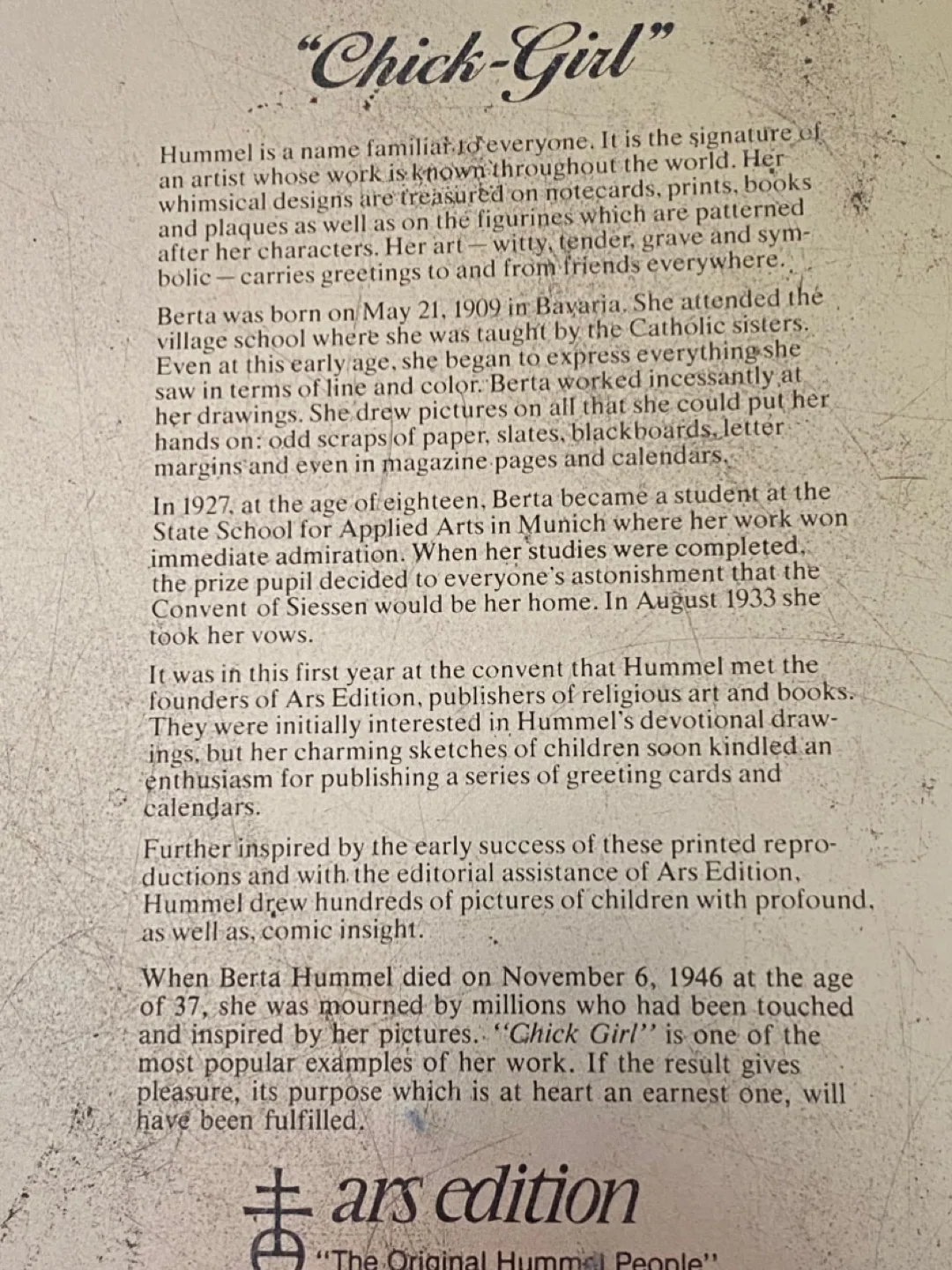 Vintage 1980’s HUMMEL “Chick Girl" Large Tin Tray! image indicator(4)