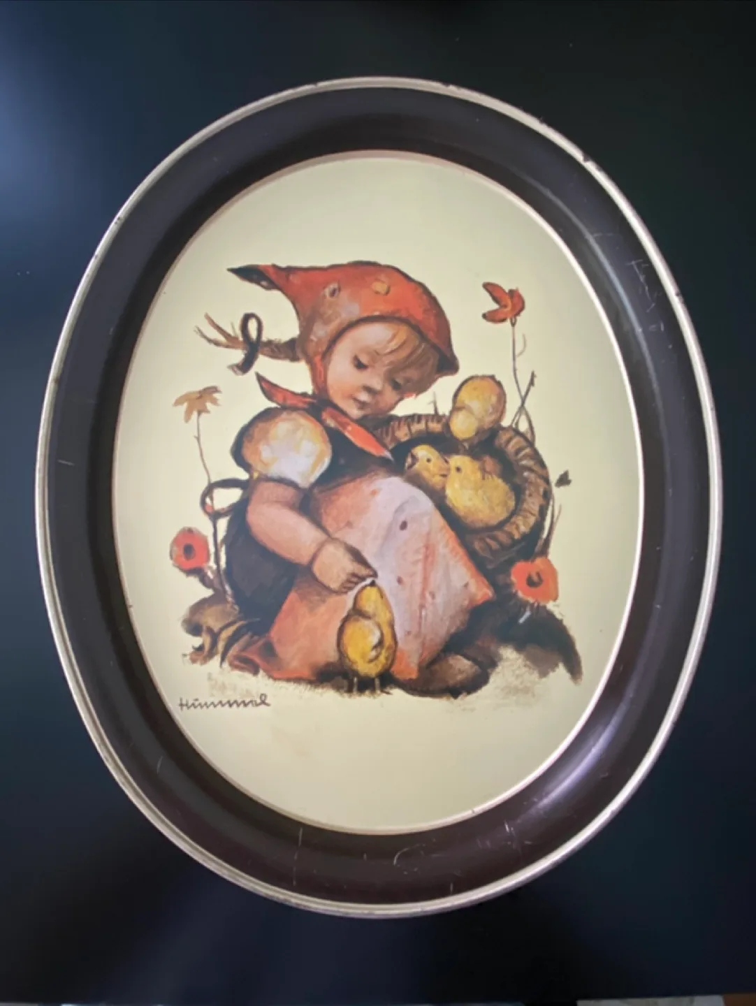 Vintage 1980’s HUMMEL “Chick Girl" Large Tin Tray! image indicator(5)