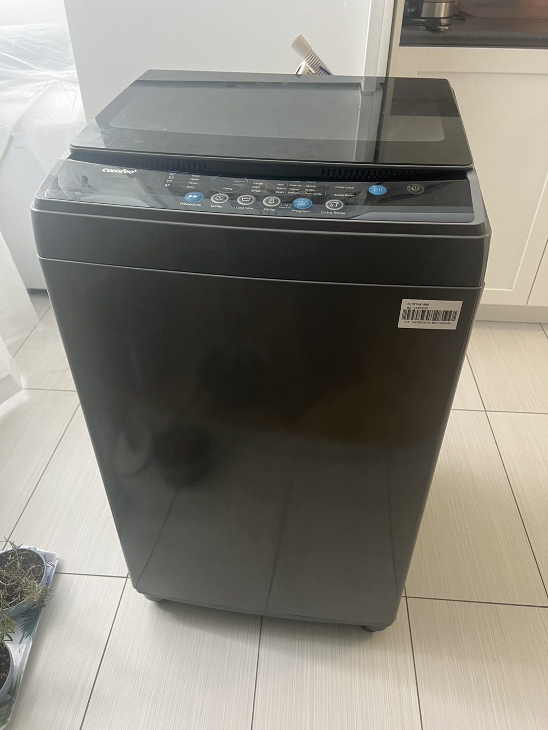 Comfee 20 in. 1.6 cu.ft. Grey Portable Washing Machine