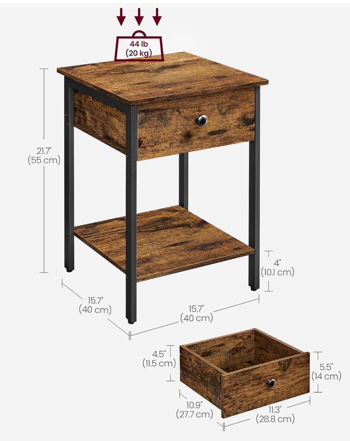 Brand new VASAGLE Nightstand with Drawer