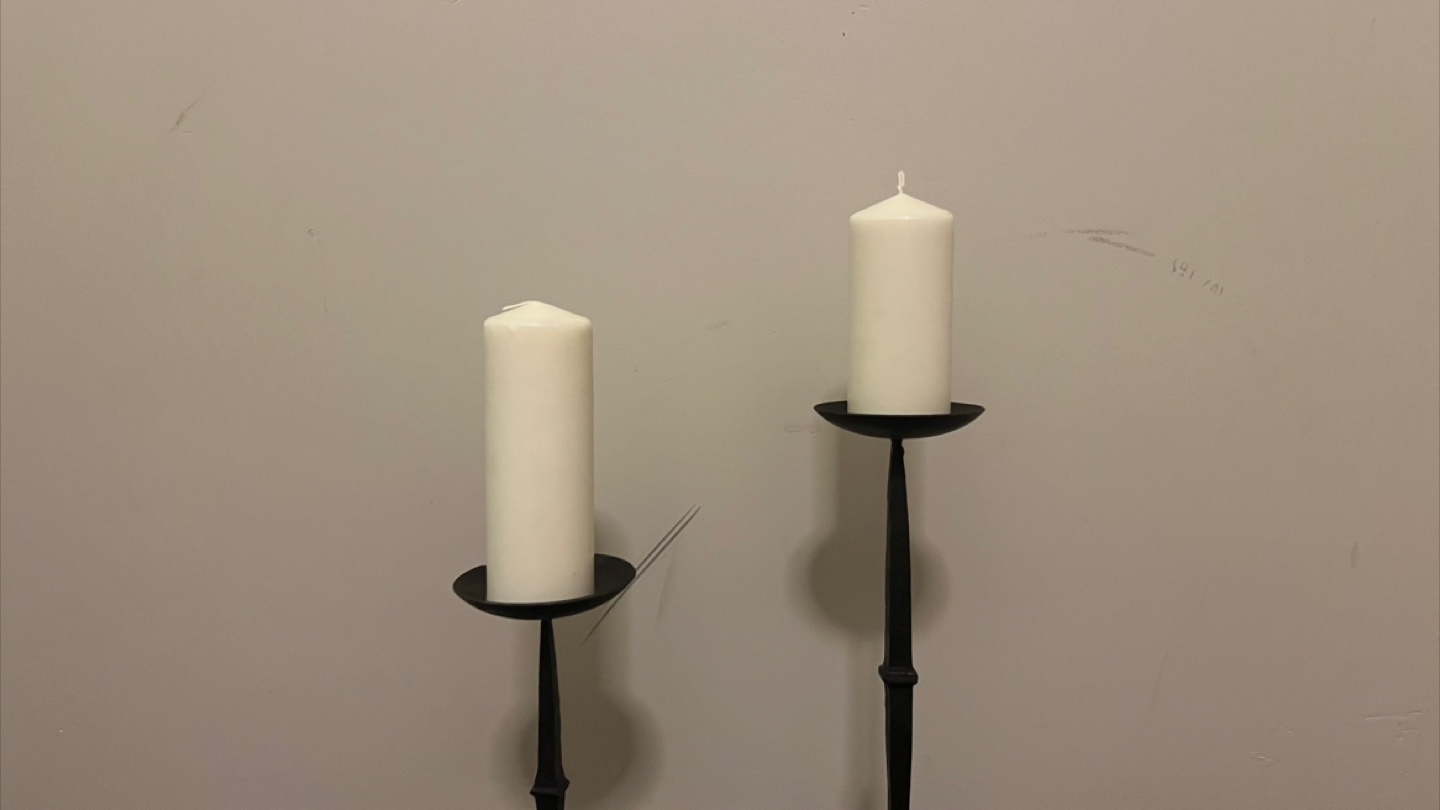 Pair of Black Metal Candle Holders with 6 candles - photo 3