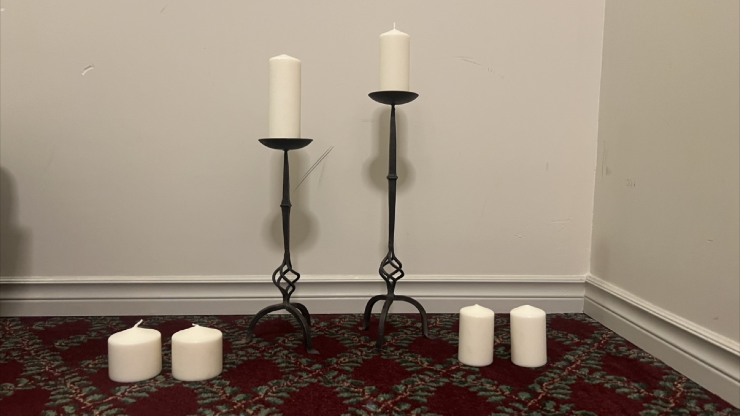 Pair of Black Metal Candle Holders with 6 candles - photo 4