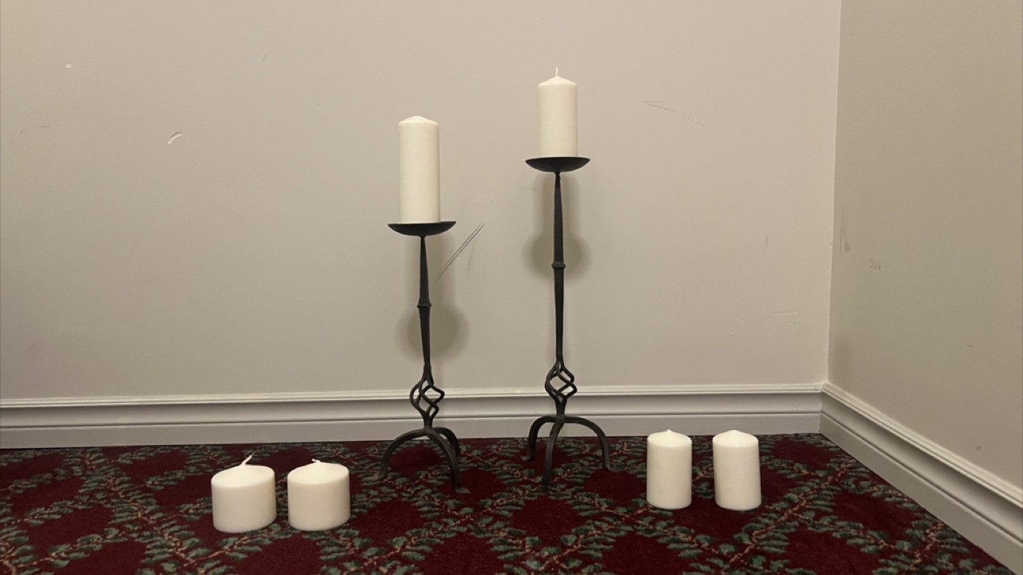 Pair of Black Metal Candle Holders with 6 candles