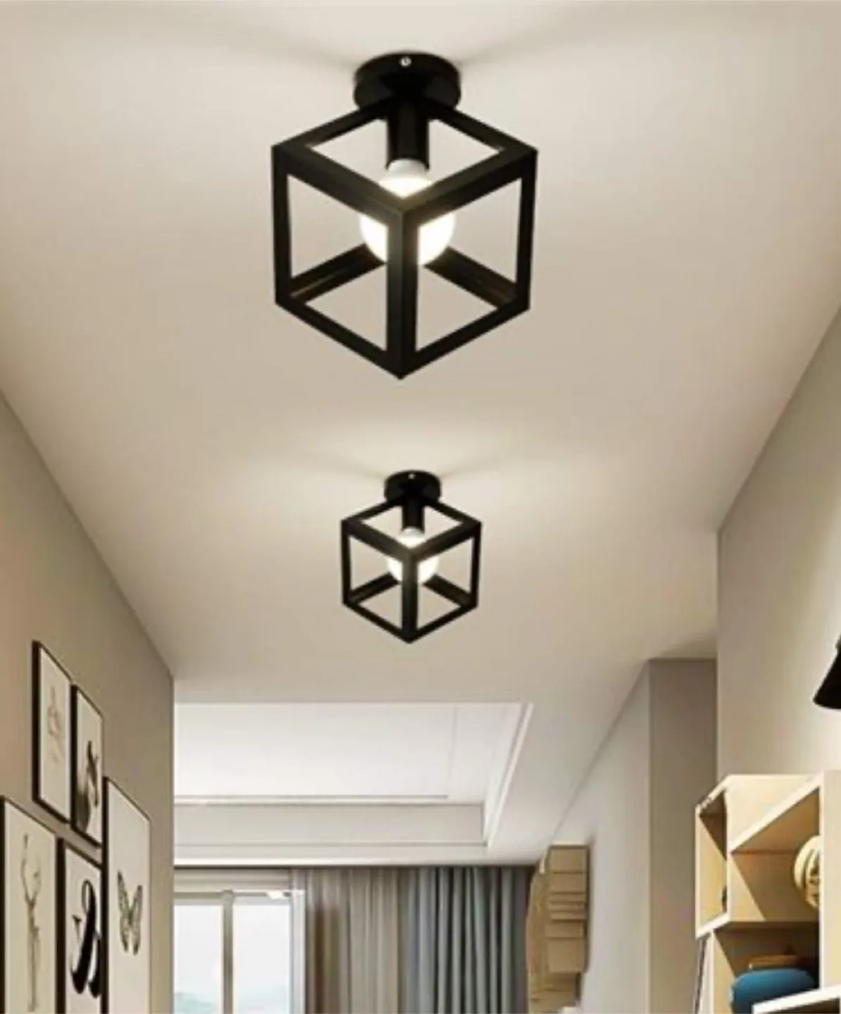 Modern Cube-Shaped Ceiling Light thumbnail